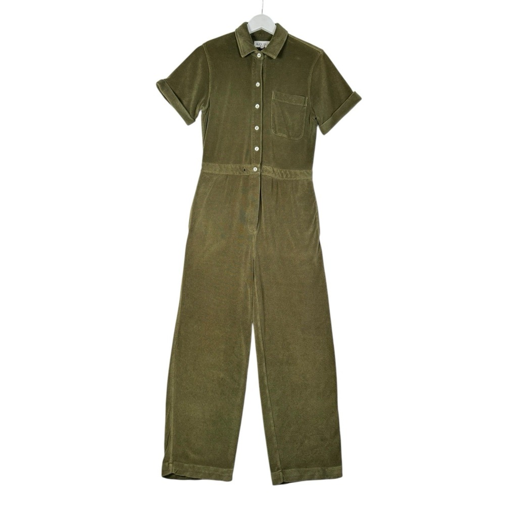 Alex Mill Benny Terry Cloth Jumpsuit Women XS Green
